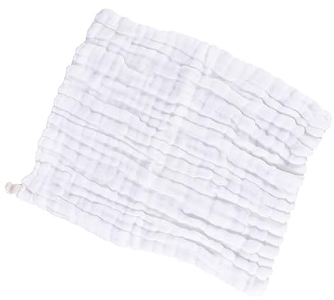 Babywaschlappen Packung aus Baumwolle 6 Lagig Weihnachten Party | Vorgewaschen, Schnelltrocknend, Weiß, für Neugeborene und Babys, Sanft im Alltag, 4 Stück