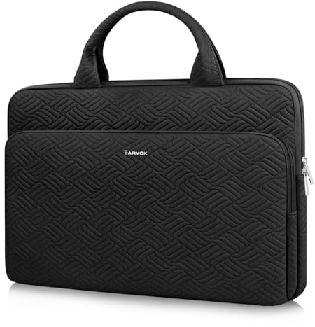 Arvok 13 13,3 14 Zoll Laptoptasche Schutzhülle mit Klein Fall für MacBook Air/MacBook Pro 13 14 inch, Wasserdicht Laptophülle mit tragegriff für HP/Dell/Lenovo/Asus/Acer/Samsung,Schwarz