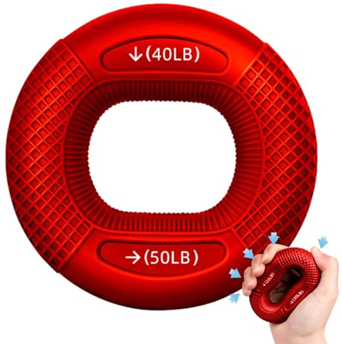 Main Grip Anneaux Ronds, Ring Grip Trainer, Renfort de Préhension de la Main, Anneau de Musculation Doigts, Anneau D'exercice à la Main avec 2 niveaux de résistance, Entraînement des poignées de bras