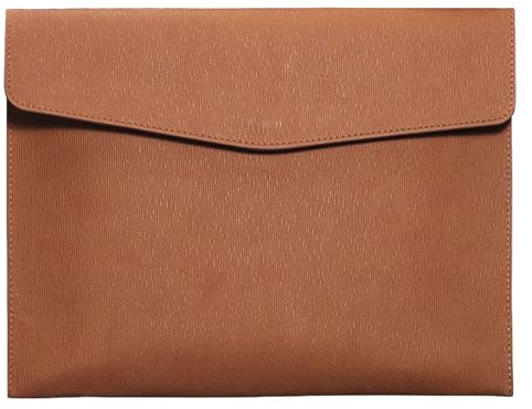 PU Leder A4 Aktentasche Büro Aktentasche wasserdichte Umschlag Ordner Box mit Schnappverschluss braun