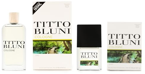 TITTO BLUNI - Cologne Uomo Promoción 150 ml + 30 ml, Colonia Hombre, Perfume Formato Spray, Eau de Toilette Natural y Masculina, Aroma Amaderado y Aromático, Fragancia Intensa y de Larga Duración