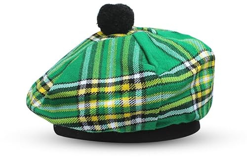 BELGLY Scottish Hat Tam o' Shanter Acrylic Tammy Jimmy Flat Bonnet in Many Tartans