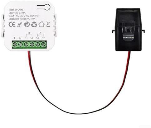Compteur d'énergie Wi-Fi intelligent, compteur d'électricité bidirectionnel, compteur d'énergie WiFi avec pince pour mesurer la tension actuelle (1 CT)