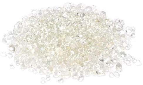 M METERXITY High Luster Round Fire Glass Beads, Glass Gems, Glass Pebbles, Glass Marbles for Vases/Fire Pit/Crafts/Aquarium/Garden Decorations 6-9mm, 550g/1.21-Pound [Transparent]