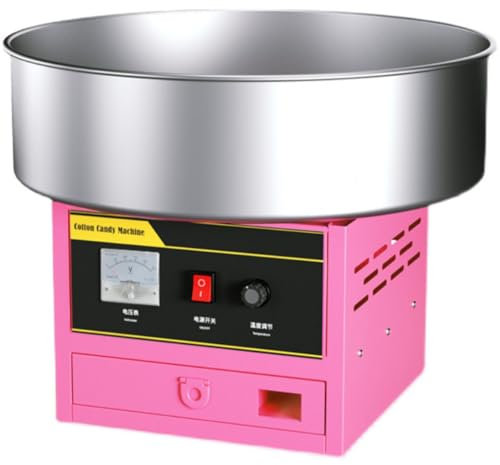 Kommersiell Sockervaddsmaskin, Elektrisk Sockervaddsmaskin, Justerbar Temperatur, med Sockersked och stor Förvaringslåda, Candy Floss-Maskin för Fest och Företag,Pink
