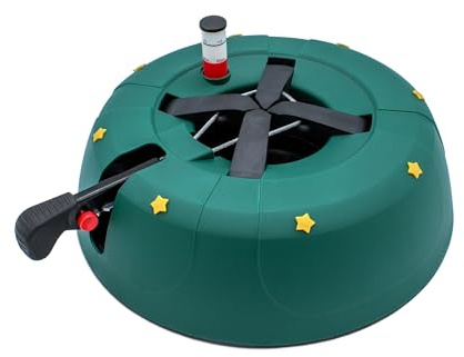 Christbaum Ständer grün mit Einseiltechnik und Fußhebel - 34 cm - Weihnachtsbaumständer mit Wassertank für Bäume bis 2,5 m - Tannenbaumständer Baumhalter Baumständer Baumfuß für echte Tannen