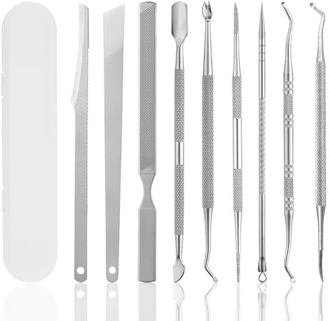Scettar 9 Pezzi Unghie Incarnite Piedi,Set Manicure Professionale,Set Pedicure Professionale Piedi,Attrezzi Per Pedicure,Per La Rimozione Di Calli,Duroni,Pelle Morta,Duroni,Cuticole.