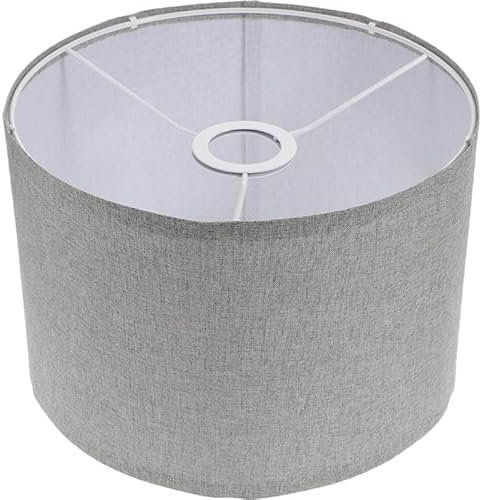 HOMSFOU Pantalla de Lámpara de Lino Natural Pantalla Cilíndrica para Lámparas Mesa y Suelo Accesorio Decorativo para Estilo y Moderno Habitaciones Salones