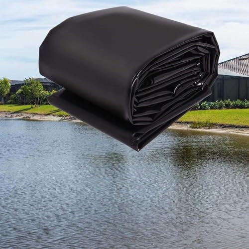 Lona de estanque preformada de polietileno de alta densidad negra para carpas kui y estanques de peces, membrana impermeable para jardín, piscina (1 x 6 m)