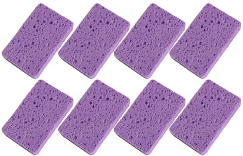 8 Stück Küchenschwamm Schwarz Putzschwamm Langlebig Spülschwamm Küchen Scheuerschwamm Waschbar Spülschwamm Soft Weich Geschirrschwamm (M,Lila)