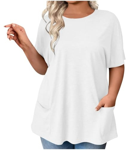 Cocila T Shirts Rosa Offerta Camicia Coreana Donna con Brillantini Blu Reale Cerniera Maglia Arancione Maniche Corte Cotone Aderente Tinta Unita T Shirts Grigia Scura Maglietta Manica Corta Fucsia
