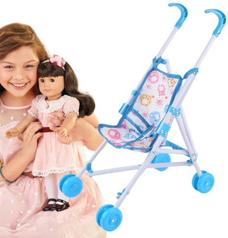 Puppenbuggy, Leichter Puppenwagen für Kinder, Baby-Born Puppenwagen, Kinder-Baby-Puppen-Kinderwagen, für Rollenspiele, fantasievolles Spielen, Geschenk für Babys