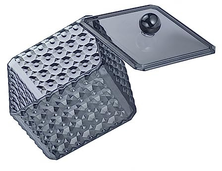GALPADA Caja Organizador de Algodón Acrílica Transparente con Tapa Recipiente Cuadrado para Bastoncillos y Discos Desmaquillantes Almacenamiento Compacto y Resistente para Cosméticos y