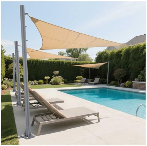 Bastoni per vela da 3,5 m, resistenti, in acciaio, 5,8 cm, per patio, terrazza, parco giochi e cortile, confezione da 2 pali grigi per la massima protezione solare
