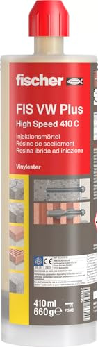 Fischer FIS VW PLUS 410C - Ancorante Chimico Strutturale per Calcestruzzo e Muratura, Cartuccia da 410 ml con 2 Miscelatori, per Pistola da Silicone, Resina Ibrida ad Alte Prestazioni