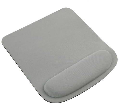 Wafuesh Tappetino per Mouse Standard Supporto per Il Polso, Base Antiscivolo, Ultra Sottile e Portatile, 3-in-1 per Mouse, Tastiera e Pulizia Monitor, Dimensioni 21 x 23 cm, Grigio