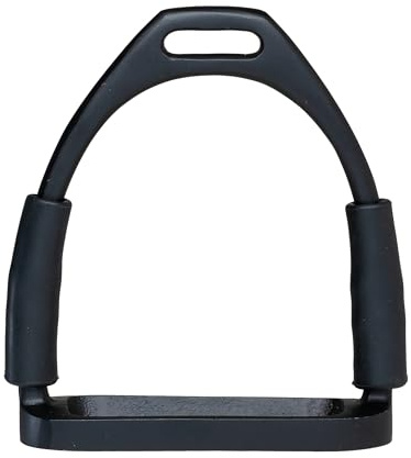 Böck Steigbügel Safety Flex für Pferde, flexibel, Schwarz Matt, mit starken Stufen, 12 cm
