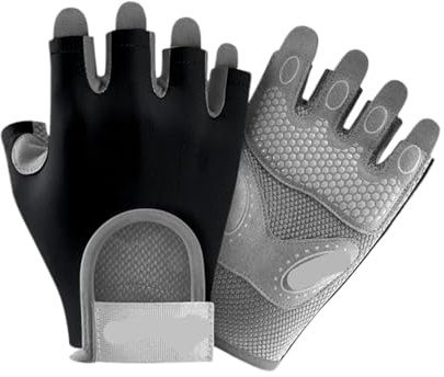 DJSKLDF Gym Gloves 1 Paar Trainingshandschuhe for Fitnessstudio, Fitness, Kletterübungen, atmungsaktiver Handgelenkgurt, Stoßdämpfung, Schaumstoffpolster, weiche Handfläche(Black,S)