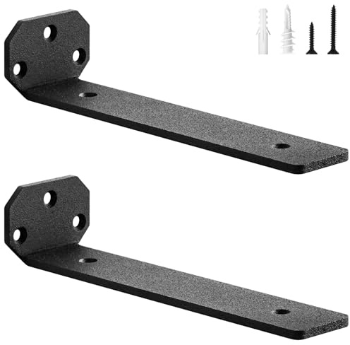 scicent 2 stück Regalhalterung Unsichtbar, Regalwinkel Schwerlast, Regalhalter Metall, Schwerlastwinkel, Wandhalterung Winkel Regal, Regalträger, Tragkraft 50 KG (Schwarz 20 cm)