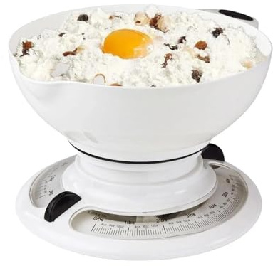 MAXPERKX 3Kg Retro Kitchen Scale – Cooking & Baking Weighing | Mechanical | Round Bowl Design | Wet & Dry Food Scale | Compact & Long Lasting