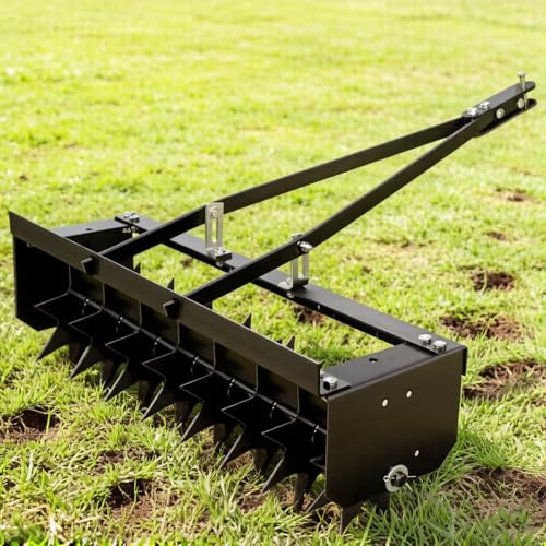 200 lbs Heavy Duty Pull Behind Aerator, 31 Inch Lawn Aerator Tool with 8 Steel Spikes, Durable Yard Aerator and Rolling Lawn Aerators for Lawn, Garden, Farm and Riding Mower