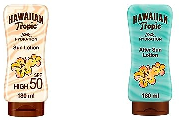 Hawaiian Tropic Silk Hydration Protective Sun Lotion Sonnencreme LSF 50, 180 ml, 1 St + Silk Hydration Air Soft After Sun Lotion, 180 ml