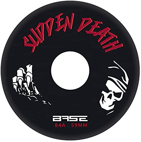 Base Unisex – Erwachsene roller udendørs BASE Outdoor Inliner Rollen Pro Sudden Death 4 er Pack 59 mm 84A H rte extrem haltbar, Schwarz, 68 EU