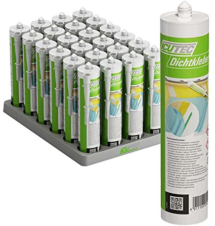 ICUTEC Dichtkleber 033 3090, 310 ml, Folienkleber in Profi-Qualität für Dampfbremsfolien, luftdicht Verkleben, Spezialklebstoff, dauerelastisch, Verarbeitung ab -10° C