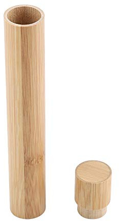 KSTE tandborsthållare, bärbar miljövänlig bambu tandborste reseskydd låda hållare förvaringsväska