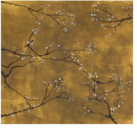 Art for the Home Papier peint panoramique Cerisiers japonais 300 x 280cm Ocre ambré