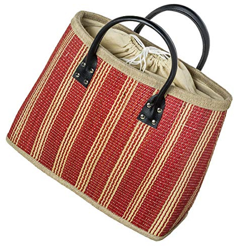LaFiore24 Einkaufstasche Shopper Henkeltasche Korb Handtasche Allzwecktasche Rot