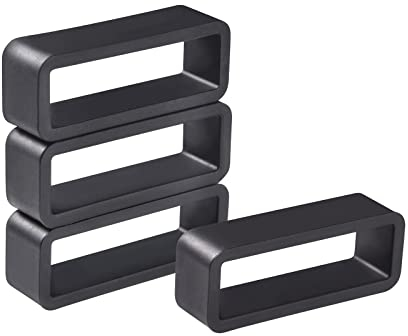 WOCCI 20mm Supporto per Cinturino in Gomma, Anelli per Cinturino (Nero)