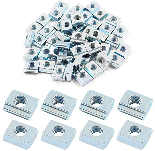 LifCratms 100Pcs 20 Series Sliding T Nuts M5 Thread, Slide in Hammer Head T Nut T-Slot Slide Nuts for 2020 Series Aluminum Extrusion Profile T-Slot 6mm