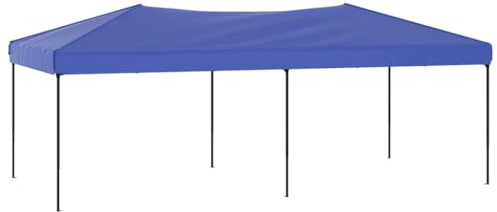 vidaXL Tente de Réception Pliable Belvédère de Camping Pavillon d'Extérieur Chapiteau Escamotable Tente d'Evénements Jardin Bleu 3x6 m