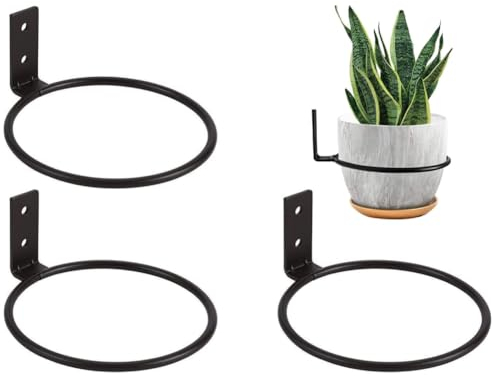 3pcs 6 Pouces Supports Muraux pour Pot de Fleurs, Support De Pot De Fleur, Anneau Titulaire, Anneau Mural Support De Pot De Plante en Métal, pour Jardins Intérieurs, Couloirs, Verdure Intérieure