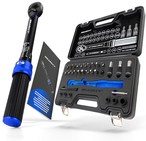 HASKYY momentnyckel 1/4 tum 2–20 Nm set cykel vridmoment bit insexnyckel förlängning torx bit sats, F1/4 tum M3/8 tum adapter reparation service