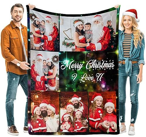 IEK Personalisierte Fotodecke, Bilddecke, personalisiertes Foto, Decke, Weihnachtsdecke, personalisierte Decke mit Bild (80 x 120 cm, C)