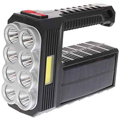 UKCOCO Usb Wiederaufladbarer Solar Led Handscheinwerfer Kompakte Outdoor Arbeitsleuchte Wetterfeste Solarlampe Für Camping Angeln Und Nachtwanderungen