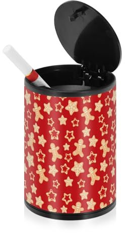 Roter Aschenbecher für Zigaretten im Freien mit Deckel, geruchsdicht, Edelstahl, tragbar, rauchfrei, Autozubehör