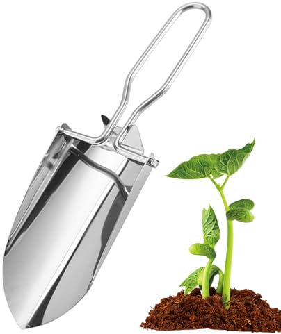 Pala De Jardinería De Mano, Pala De Mano De Jardín, Pala De Mano De Paleta De Jardín, Herramienta De Pala De Jardín De Acero Inoxidable Resistente, Pala Pequeña para Plantar, Trasplantar, Desmalezar,