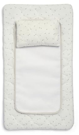 Mamas & Papas Luxury Baby Nappy Changing Mattress - Welcome to the World | Baby Nappy Changing Mattress with Machine Washable Cover, Removable Towelling Insert & Detachable Pillow