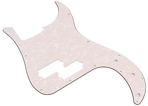 HEMOTON Beige P-bass Schlagbrett mit 13 Löchern Kratzfester Kunststoff Deckel für Bass Gitarre