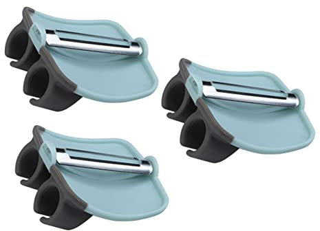 PRETYZOOM 3piezas Cuchillo Para Pelar De Acero Inoxidable De Duradero Para Frutas Patatas y Verduras Pelador De Patatas De Dedo