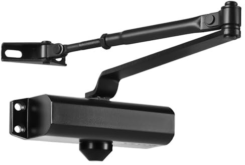 Cierrapuertas Con Resorte Hidráulico Con Brazo Ajustable Automático, Cierrapuertas Automático De Alta Resistencia, Abrepuertas Automático De Seguridad, Cuerpo de Aluminio, Fácil Instalación(Extra larg