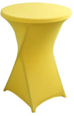 Anevous 1er Set Stretch Stehtisch Hussen, 80cm Waschbar Stehtischhusse, Stretch Stehtischüberzug, rutschfest Verstärkung Fußbereich Husse für Stehtische Bistrotisch Bartisch Hochzeit Gartenparty,Gelb