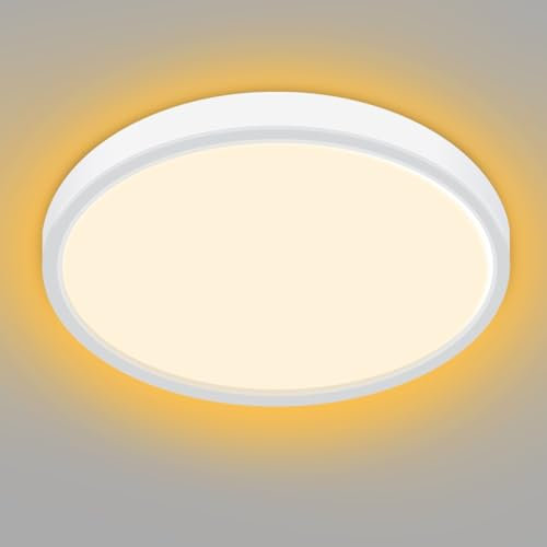 slochi Plafoniera Led Soffitto - 3000K Plafoniere Moderna, 15W 1500LM Super Luminoso Lampada per Bagno Camera da letto Salotti Cucina Cantina Ø18 cm