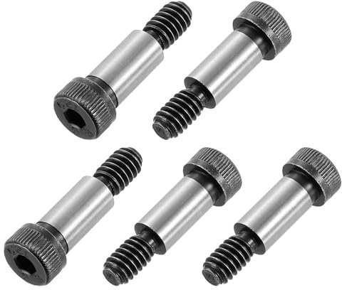 QUARKZMAN Tornillos De Hombro De Cabeza Hueca Hexagonal De Acero Aleado, Longitud De Hombro 5/8, Diámetro De Hombro 5/16, Roscado 5/16-20 UNC, 12 Piezas