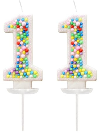 YSDYY 2 Pieces Of Number 1 Candle, Creative Birthday Candle, Colorful Candles, Cake Decorations, Cake Accessories