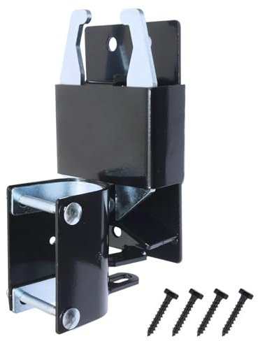 Heavy Duty 2 Way Farm Fence Gate Latch for Metal Gates Livestock Cattle Gate Latches Gate Hardware for Horse Corrals, Ranches with Screws (1, Black)