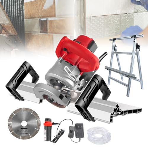 Tagliapiastrelle A 43° | Smussatura Di Livello Industriale, Smerigliatrice Angolare Elettrica Per Piastrelle A Doppia Impugnatura, Design Di Taglio A Umido Senza Polvere,Machine+Bracket